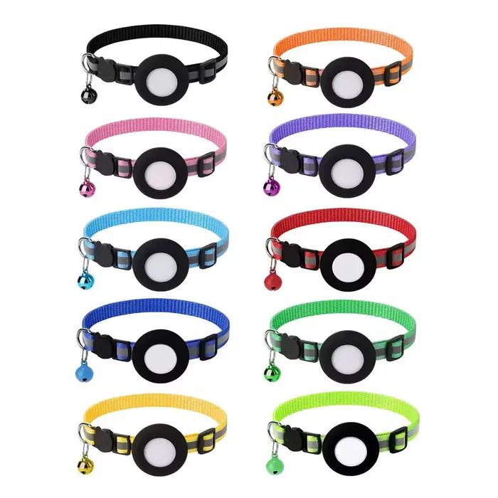 Collier de boîtier d'étiquette d'air pour chats avec étui de protection traqueur Anti-perte positionnement colliers de chien réfléchissants accessoires pour animaux de compagnie
