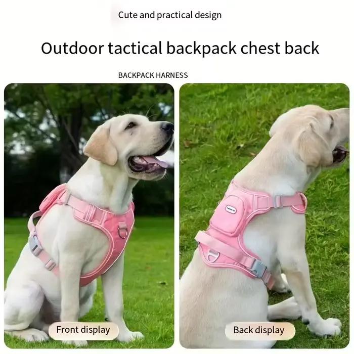 Harnais pour chien avec fixation pour sac à dos – Coupe confortable et respirante