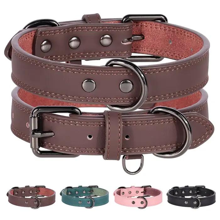 Collier de chien en cuir véritable souple et Durable