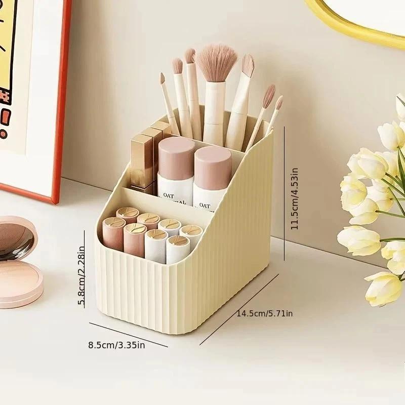 Panier de rangement cosmétique en plastique, accessoire de salle de bain, organisateur de bureau, ac