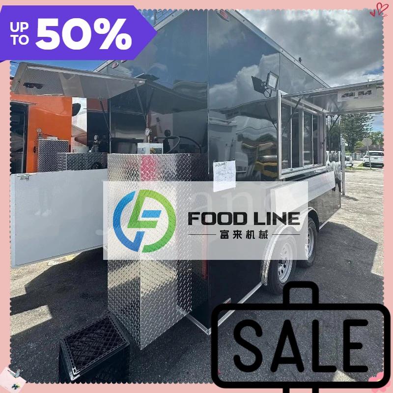 Remorque alimentaire Camion alimentaire entièrement équipé Camion de cuisine mobile pour la vente sur la rue Remorques de concession alimentaire personnalisés à vendre