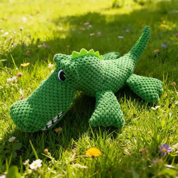 Grands jouets Crocodile pour chiens, peluche indestructible résistante, grand son, avec couineur, pe