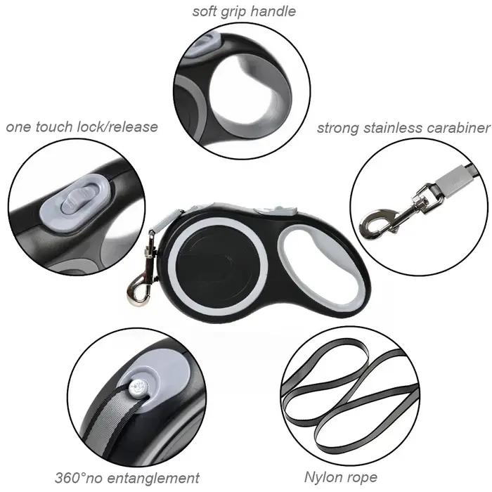 Laisse pour chien de 3m 5m 8m 50kg, collier de Roulette rétractable pour petits et grands chiens, ac