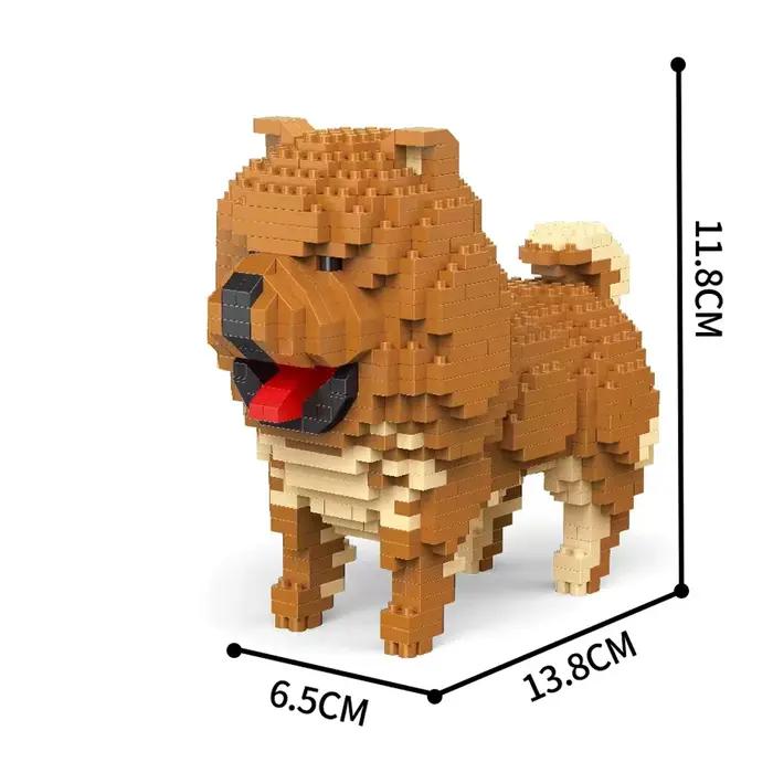 KNEW BUILT Shiba Inu chiens modèle Micro Mini blocs de construction: jouets de loisirs éducatifs pour les cadeaux des amoureux des animaux de compagnie et décor Husky