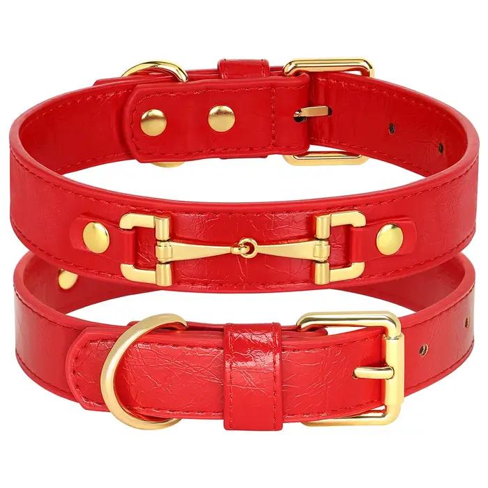 Collier en cuir véritable pour animaux de compagnie