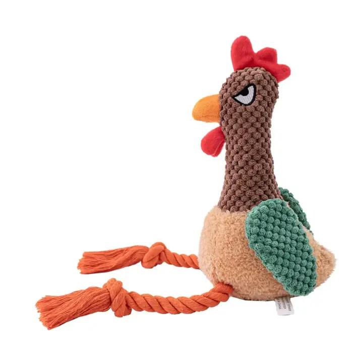 Jouets pour chiens en corde de poulet en peluche