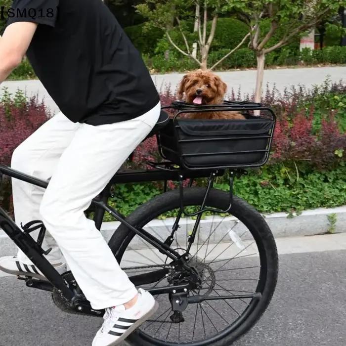 Panier de vélo 2-en-1 pour chien, panier de transport pour animaux de compagnie, panier de chargement pour porte-bagages arrière, convient aux chiens et chats de petite et moyenne taille jusqu'à 12 lb