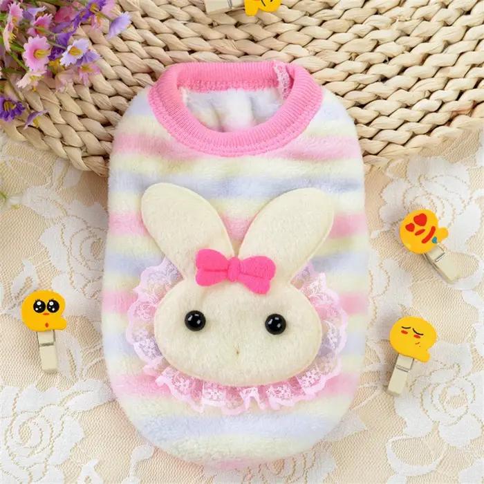 Mignon imprimé tasse de thé chien pull hiver chaud polaire vêtements pour animaux de compagnie pour petits chiens Teddy