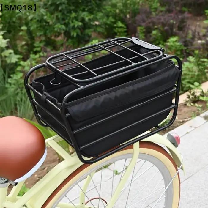 Panier de vélo 2-en-1 pour chien, panier de transport pour animaux de compagnie, panier de chargement pour porte-bagages arrière, convient aux chiens et chats de petite et moyenne taille jusqu'à 12 lb