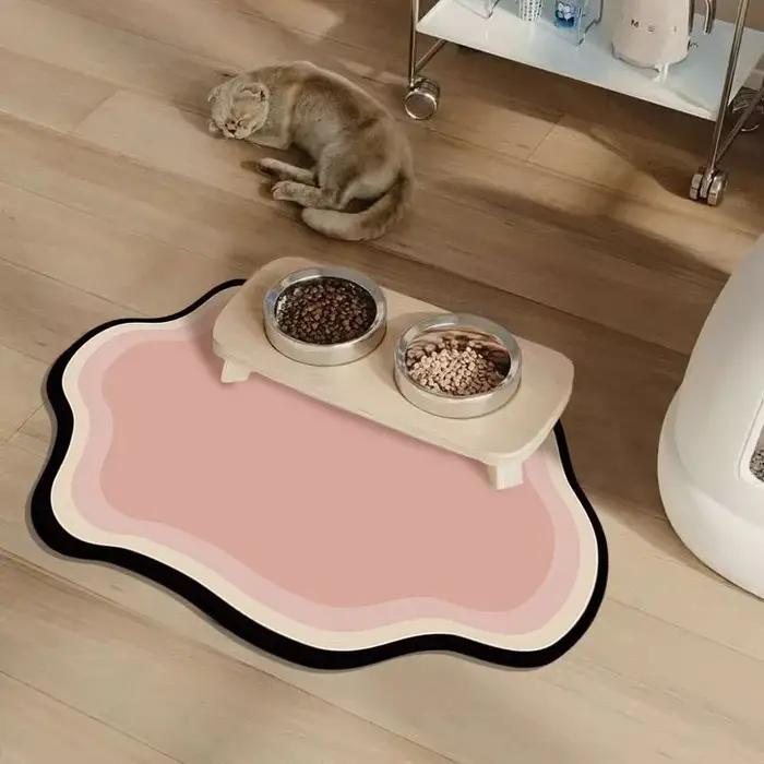 Tapis d'alimentation absorbant pour animaux de compagnie, napperon pour animaux de compagnie à séchage rapide pour chats et chiens, tapis d'alimentation antidérapant pour chat, fournitures pour animau