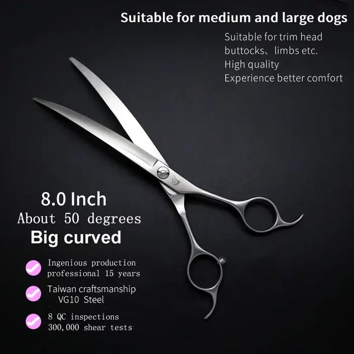 Ciseaux courbés pour grue 50 ° Ciseaux de toilettage pour chiens de compagnie, 7.5/8 pouces, grand