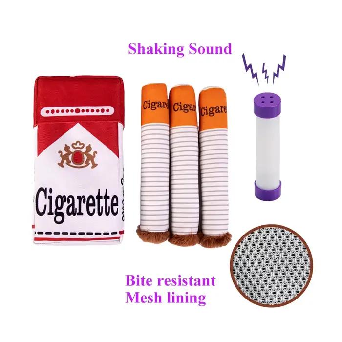 Jouet à mâcher interactif en peluche pour chien, en forme de cigare, avec sonnette, pour chiot
