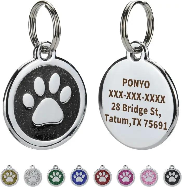 Médaille personnalisée pour collier de chien avec nom gravé