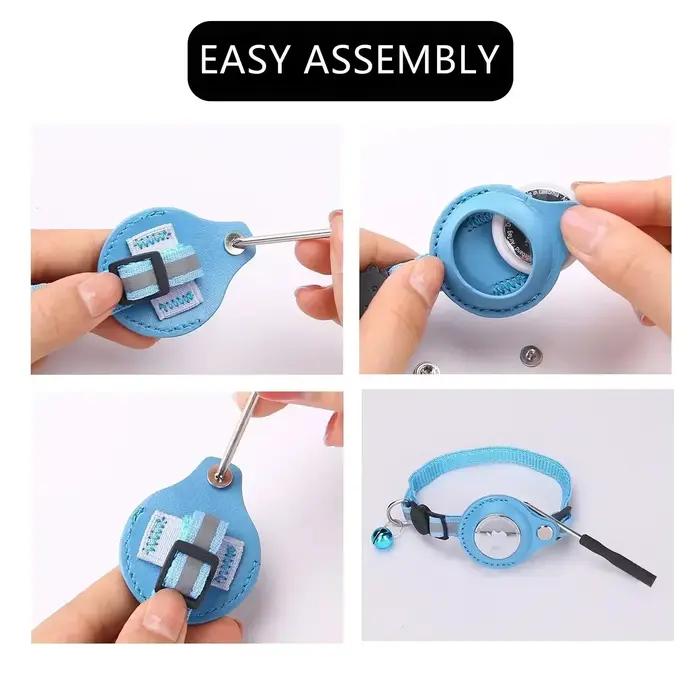 Collier Anti-perte pour traceur GPS Airtag, étui de protection avec cloche, collier réfléchissant po