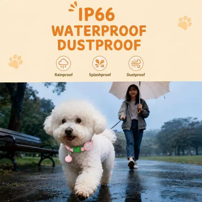 Collier GPS pour chat - Portée illimitée/Dispositif de suivi/Mode anti-perte pour animaux de compagnie - Taille réglable (21-32CM) - Compatible avec Apple Find My