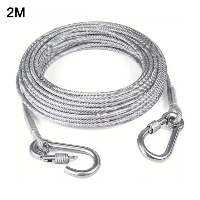 Laisse de fixation double pour chien, corde de traction avec boucle métallique, collier d'entraîneme