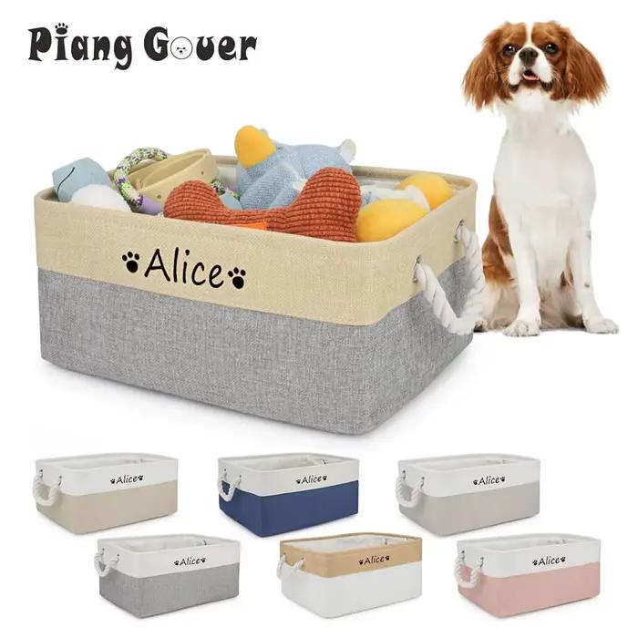 Boîte à jouets avec nom personnalisé pour chien