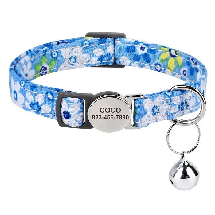 Collier de chat imprimé personnalisé