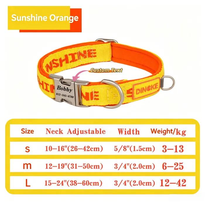 Collier pour animaux de compagnie gravé sur mesure, doux, confortable, réglable et personnalisé avec