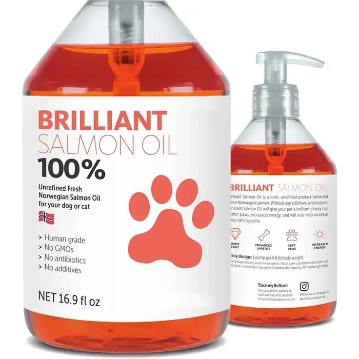 Huile de saumon pour animaux de compagnie 200 ml, 21 acides gras oméga, complément nutritionnel naturel pour chiens et chats