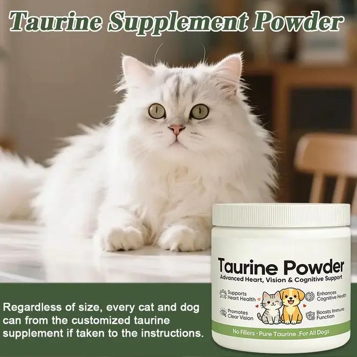 1/2/3 pièces 200g Poudre de Taurine Paw VitaTtaurine – Complément pour Chiens et Chats – Soutient la Santé Cardiaque et la Vision – Bien-être Quotidien