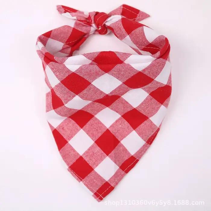Classique rouge noir Plaid chien Bandana chat chiot foulard chien accessoires animal de compagnie fo