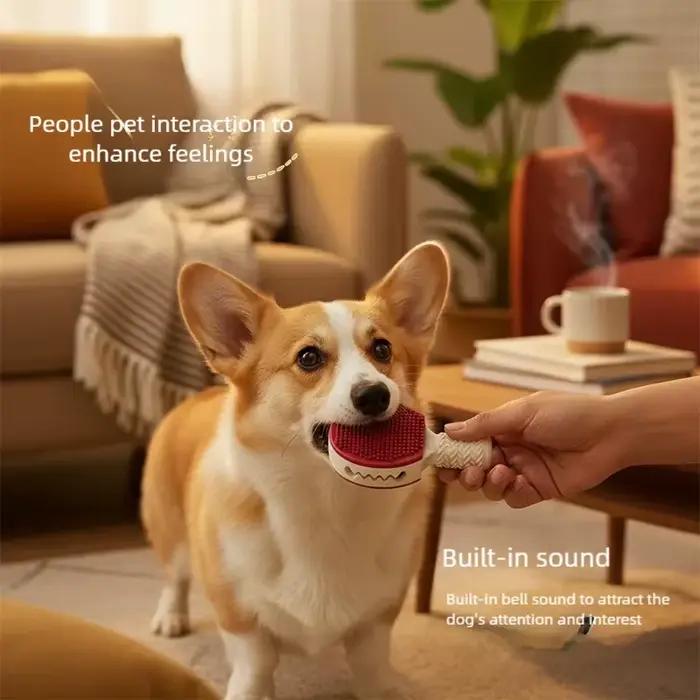 Jouet à mâcher durable pour chien, distributeur de nourriture, jouet de dentition, forme de badminton, jouet interactif pour le jeu autonome, anti-ennui, non toxique, fournitures pour animaux de compa