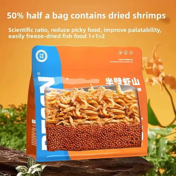 Mélange de krill et de granulés antarctiques lyophilisés BESSN - Aliments pour poissons à haute teneur en protéines pour grands poissons koi, arowana et carnivoreux