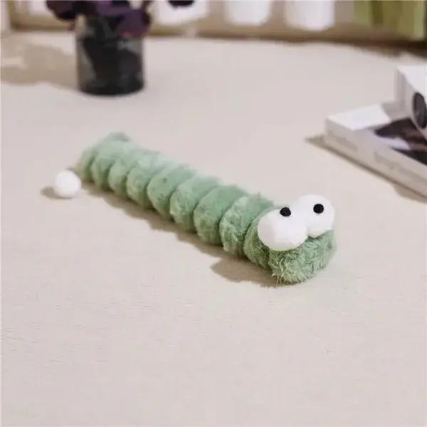 Jouet peluche souple en forme de chenille à la catnip pour chatons – Bâton à mâcher interactif pour le nettoyage des dents et le soulagement de l'anxiété – Accessoire de jeu à domicile