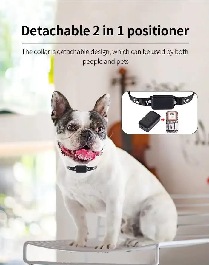 Traceur GPS étanche pour animaux de compagnie, collier de localisation réglable, appel en temps réel, localisateur GPS à commande à distance pour chats et chiens, GSM, AGPS