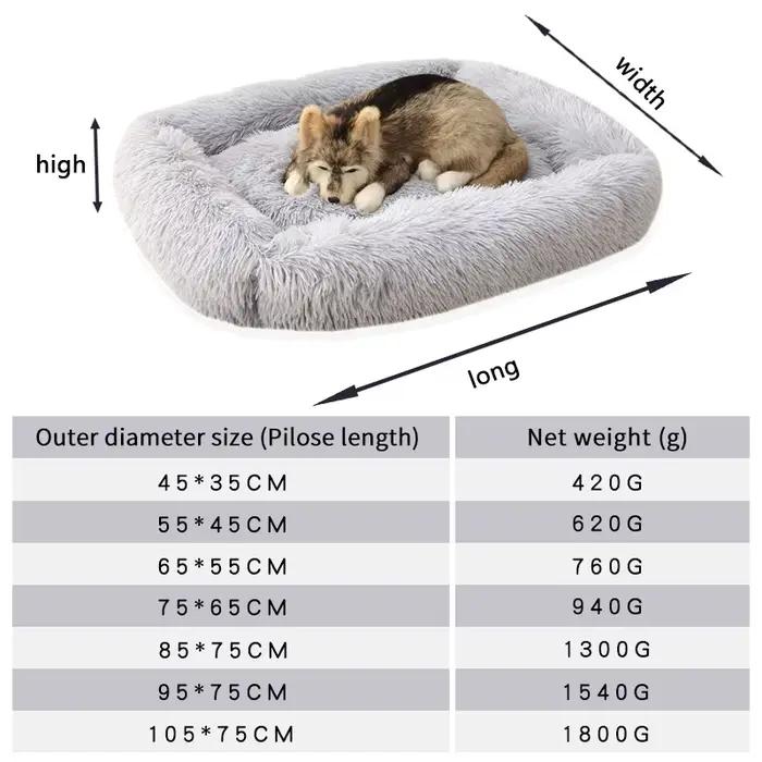 Mir en peluche pour animaux de compagnie, lit pour chien, canapé moelleux, grands paniers, petit, gr