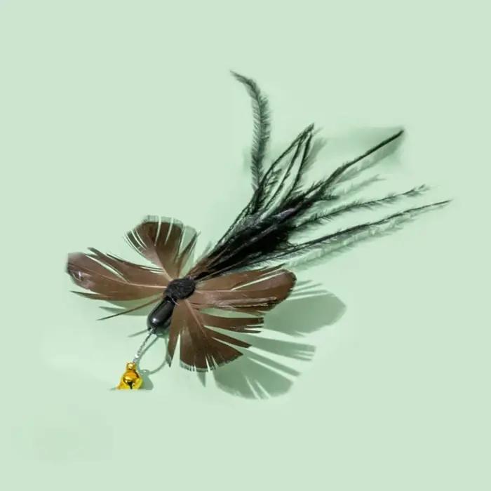 Jouet interactif en plumes de chat