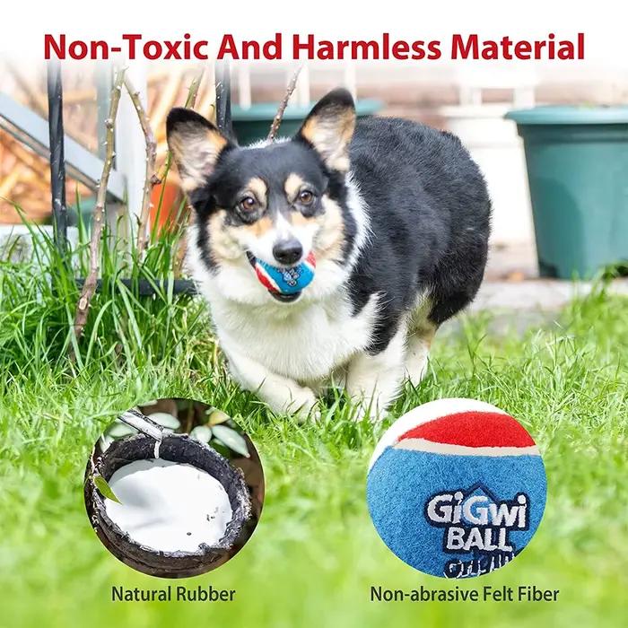 Balle de Tennis grinçante pour chien, jouets interactifs pour chien, son à rebond élevé, balle en ca