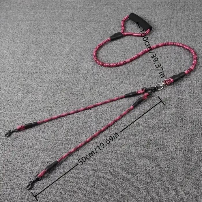 Corde de marche pour chien à double tête pour animal de compagnie avec motif ondulé, corde de tracti