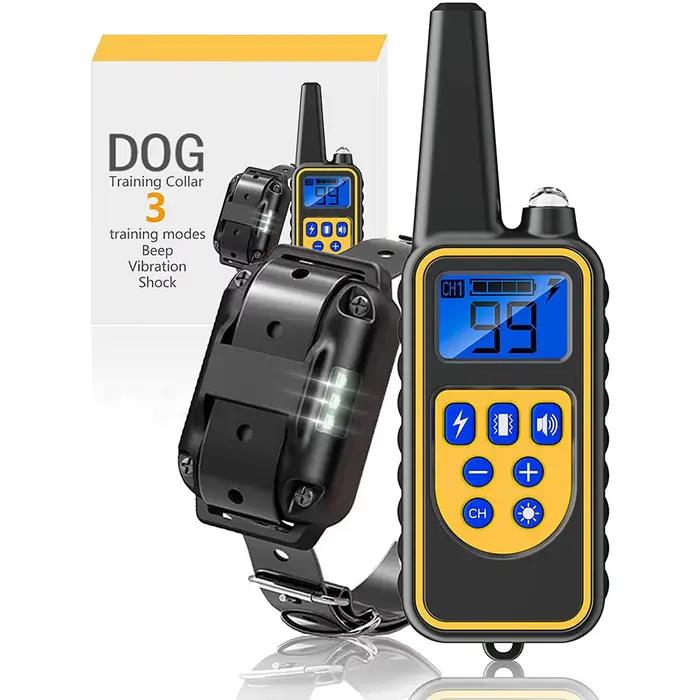 Collier de dressage électrique pour chien, 800m, détachable, Rechargeable, Anti-aboiement, choc, Vib