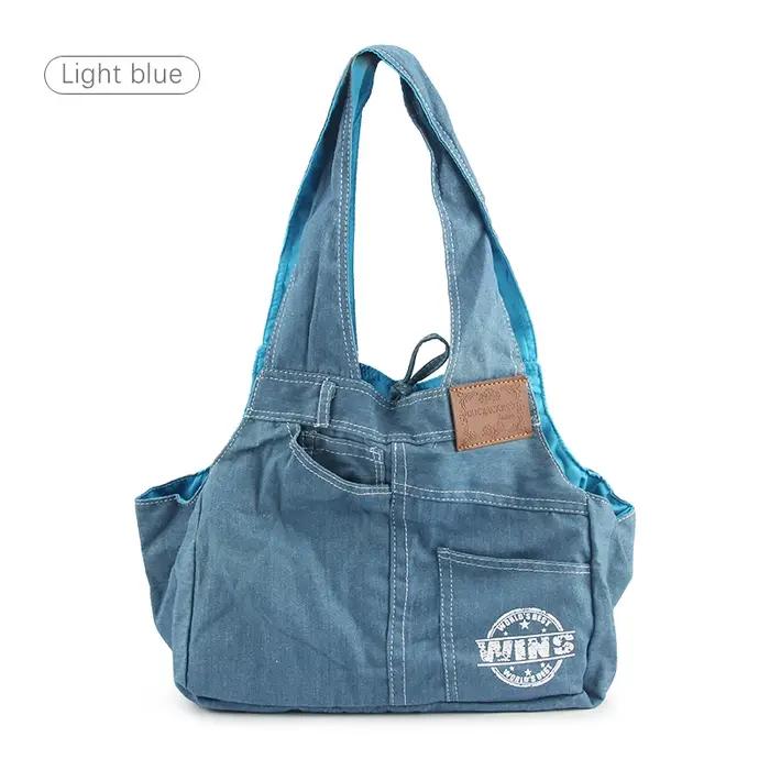 Sacs de transport en denim pour animaux de compagnie, sac de voyage lancé pour chiot, chat, mini chi