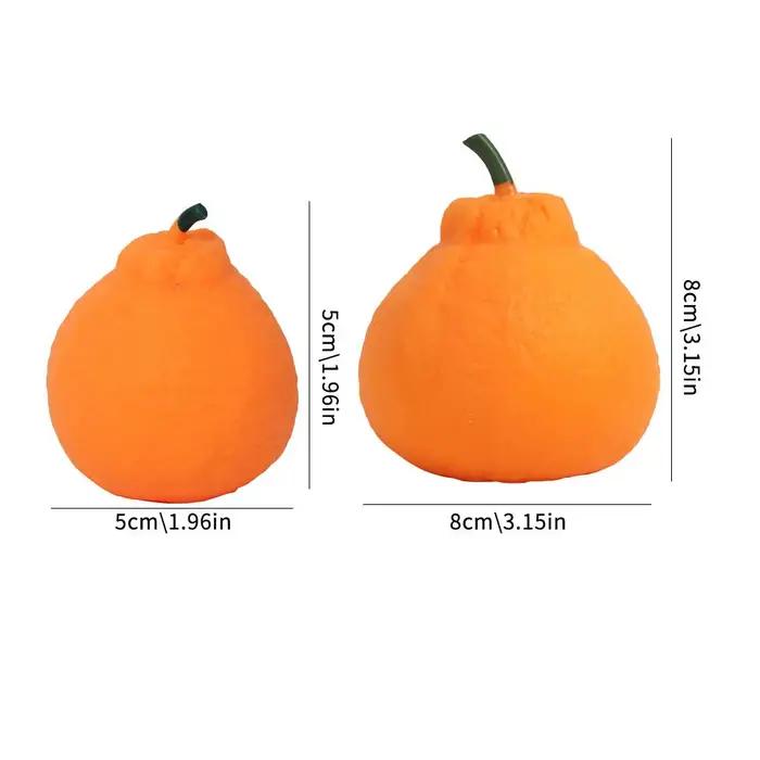 Balle anti-stress réaliste en forme d'orange - Jouet à presser à remontée lente pour soulager l'anxiété
