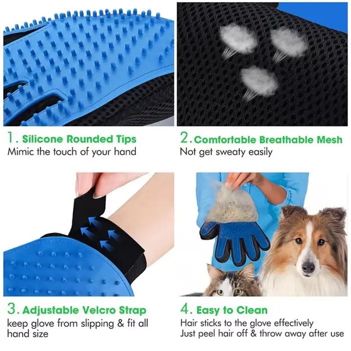 Gant de toilettage en laine pour chat et chien
