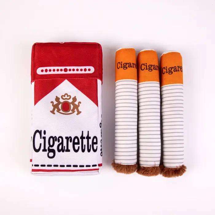 Jouets interactifs pour chiens, Cigarette créative, jouet à mâcher en peluche amusant avec son couinant, jouet à mâcher et à broyer, cadeaux pour animaux de compagnie