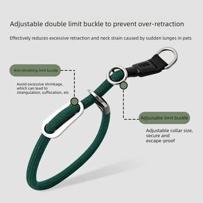 Collier et laisse pour chien en corde semi-ronde