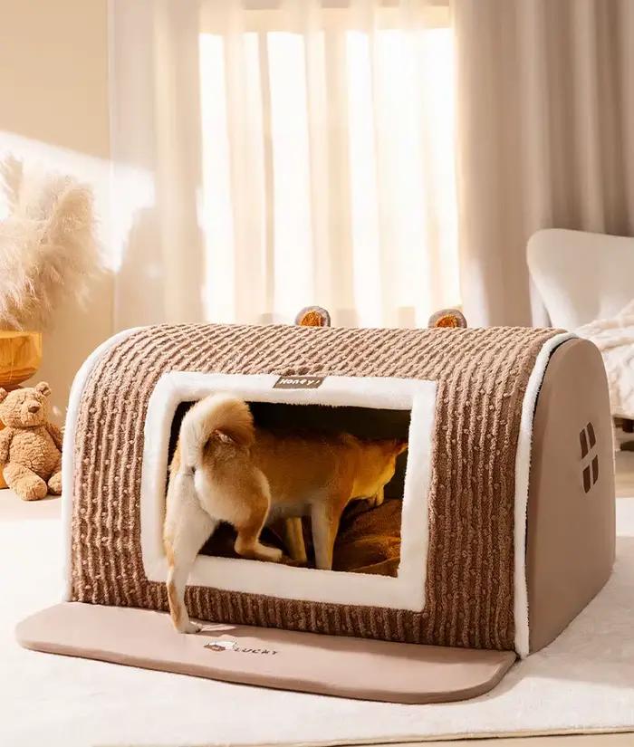 Nichoir d'intérieur doux et confortable pour chien, lit de couchage pour animaux de compagnie avec t
