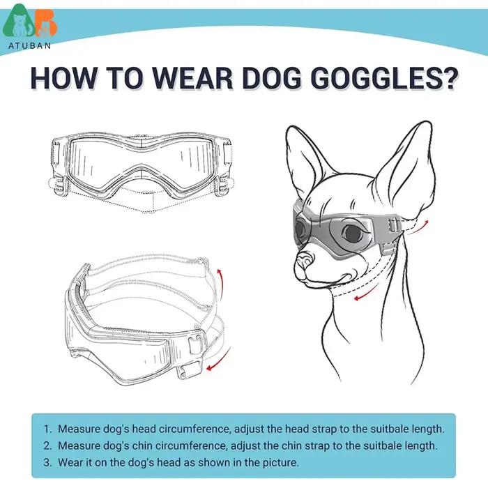 ATUBAN Lunettes pour chien de petite race, lunettes de soleil pour chien de petite race Lunettes de