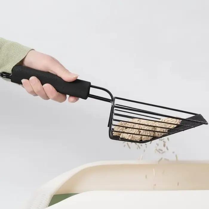 Pelle à litière en métal pour chat, pelle à poignée confortable pour chats, outils de nettoyage des
