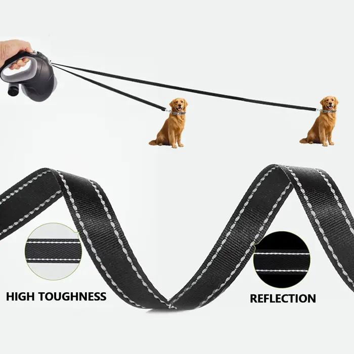 Laisse rétractable pour chien de 10 mètres avec rotation à 360° ° Poignée antidérapante et sans nœuds