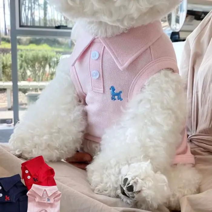 Vêtements pour chiens Schnauzer Chihuahua SARL, polo perforé, robe d'été, t-shirt rayé pour animaux