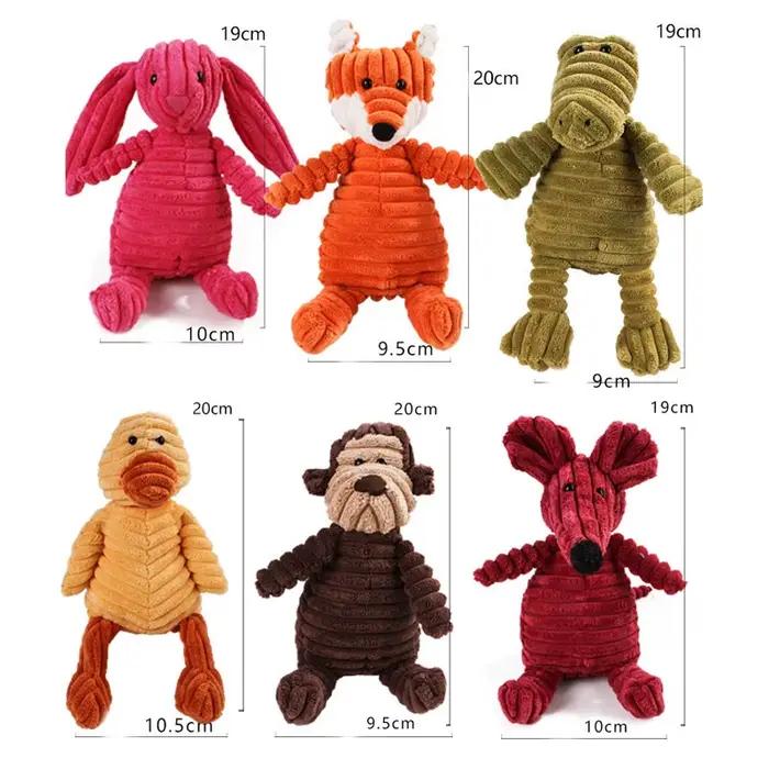 Jouets pour chiens en velours côtelé pour petits et grands chiens, jouet grinçant pour chiots, jouet