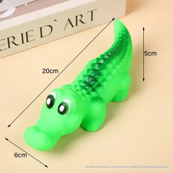 Jouet pour chien en caoutchouc crocodile qui couine