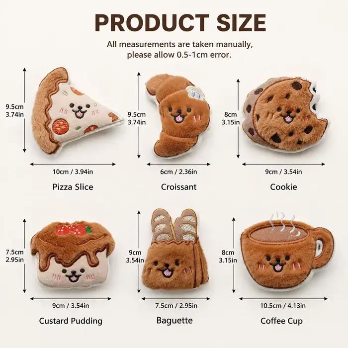 Jouets en peluche pour chiens en forme de nourriture avec couineur