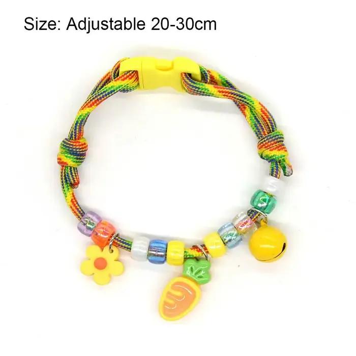 Mignon animal de compagnie coloré avec cloches réglable chat chiot collier tressé