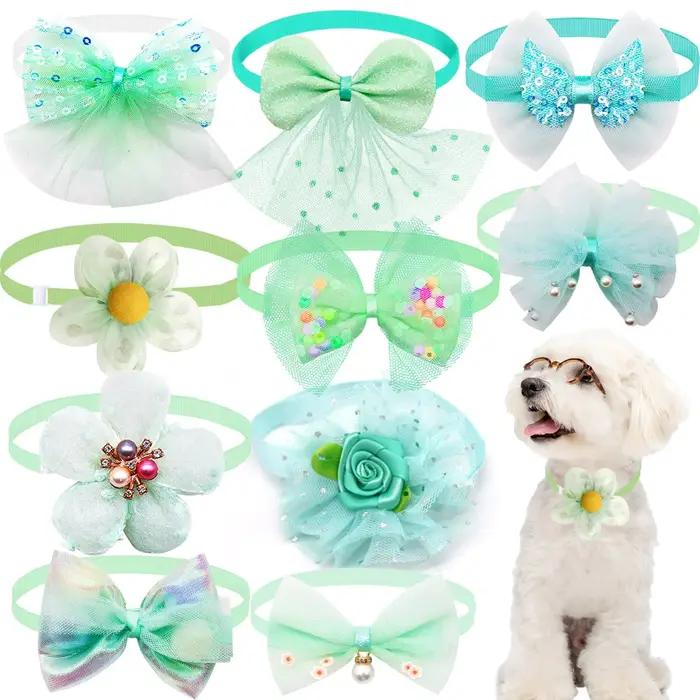 50PS petit chien chat noeud papillon mignon en vrac dentelle